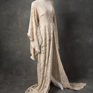 Custom Reclamation gown in Vintage Lace